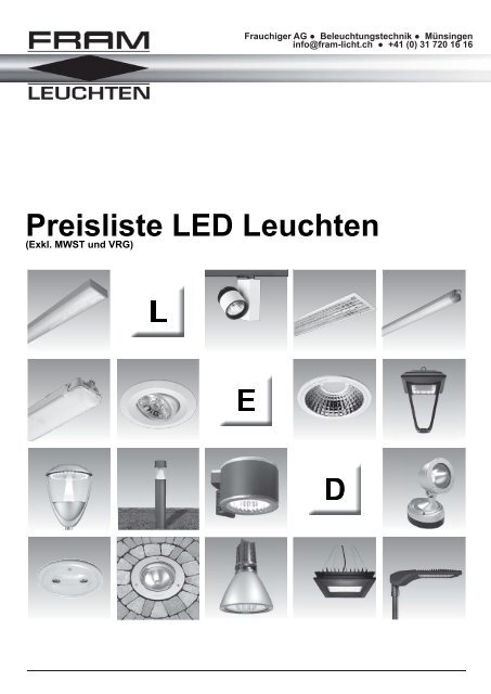 Preisliste LED Leuchten - Frauchiger AG MÃ¼nsingen BE