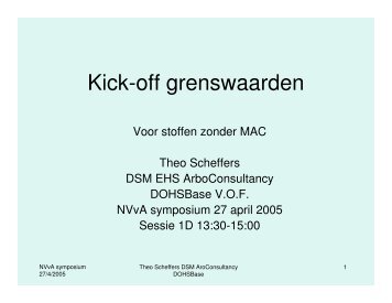 "Kick-off" grenswaarden: Een kosteneffectieve methode voor het ...