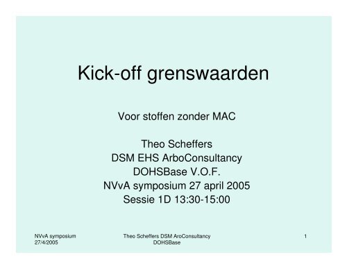 "Kick-off" grenswaarden: Een kosteneffectieve methode voor het ...