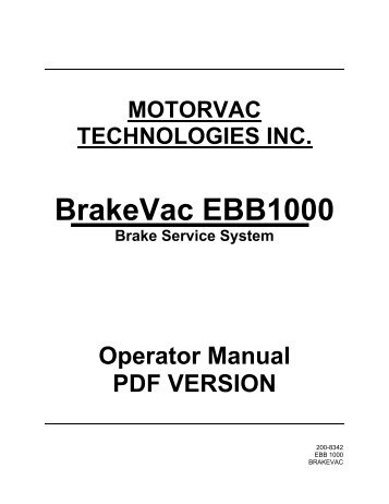 BrakeVac EBB1000 - aesco
