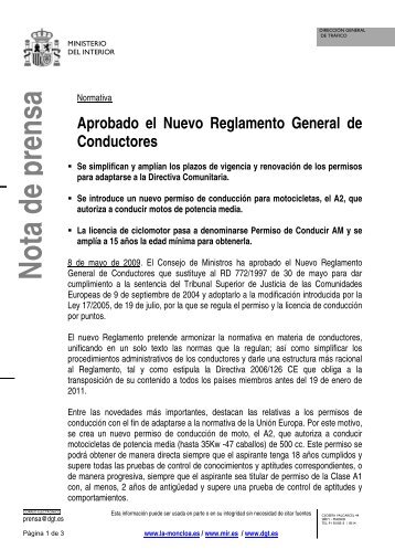 Reglamento General de Conductores