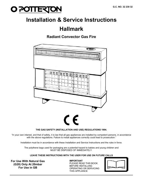Installation & Service Instructions Hallmark Radiant ... - AC Wilgar