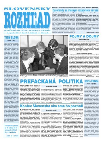 PrefacKanÃ¡ PolitiKa - SlovenskÃ½ rozhÄ¾ad