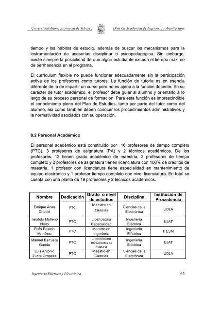 Plan de Estudios de IngenierÃ­a ElÃ©ctrica y ElectrÃ³nica - Universidad ...