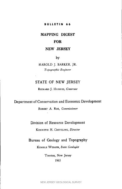 NJDEP - NJGS - Bulletin 66, Mapping Digest for New Jersey, 1965