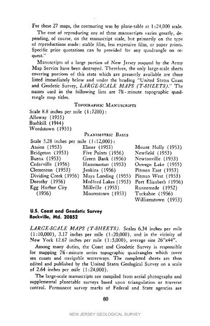 NJDEP - NJGS - Bulletin 66, Mapping Digest for New Jersey, 1965