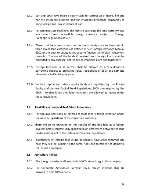 INVESTMENT POLICY 2013 - Sindh Board Of Investment ...