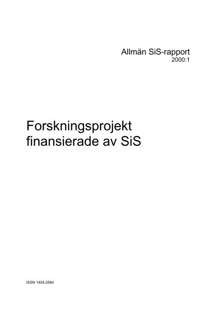 2000:1 Forskningsprojekt finansierade av SiS (pdf 35 kB, nytt fÃ¶nster)
