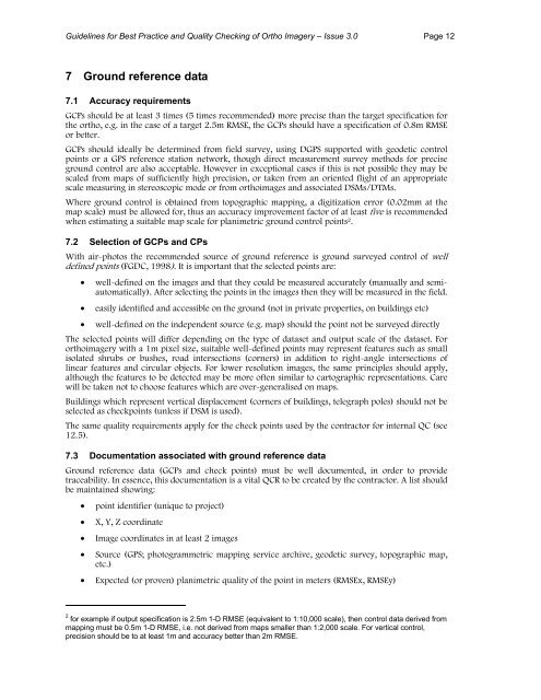 Guidelines for Best Practice and Quality Checking of Ortho Imagery