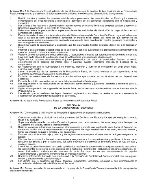 reglamento interior de la secretaría de administración y finanzas