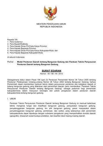 SURAT EDARAN - Departemen Pekerjaan Umum