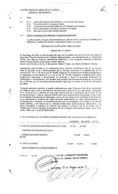 1 - Tribunal Calificador de Elecciones