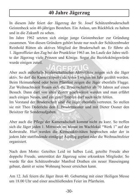 Ausgabe 2003 - St. Josef Schützenbruderschaft Geistenbeck e.V.