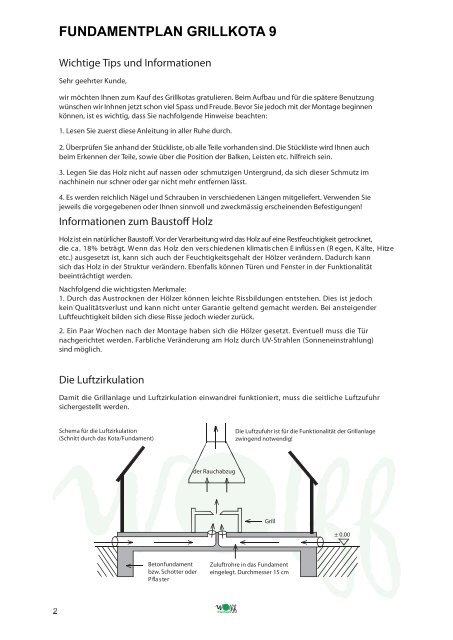 Fundamentplan Grillkota 9 Mein Gartenshop24 Mein