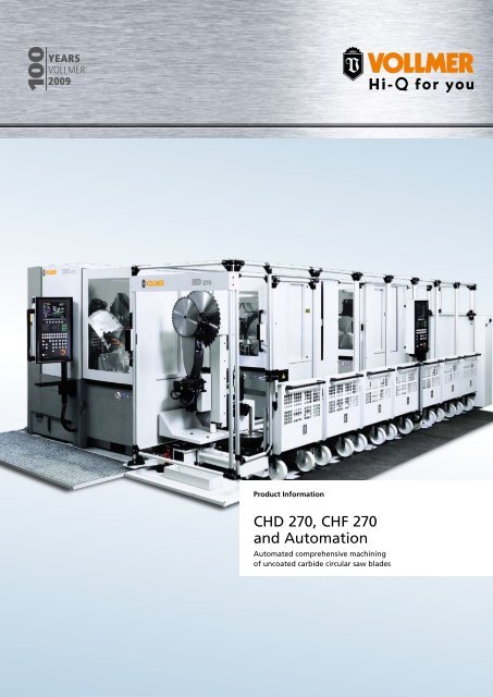 CHD 270, CHF 270 and Automation - Cut Technologies