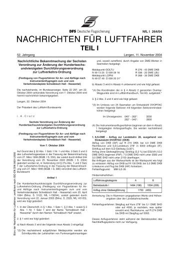 NACHRICHTEN FÜR LUFTFAHRER