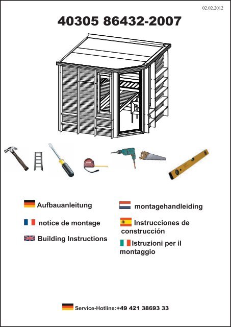 Aufbauanleitung - Mein Gartenshop24 Mein Gartenshop24