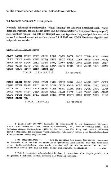 Naval Enigma, Kenngruppen, Wettermeldungen, WW - Cdvandt.org