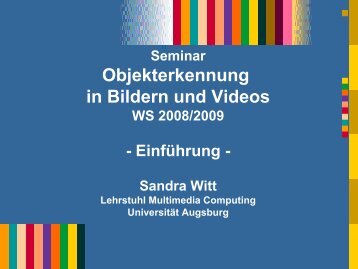 Objekterkennung in Bildern und Videos - Multimedia Computing Lab