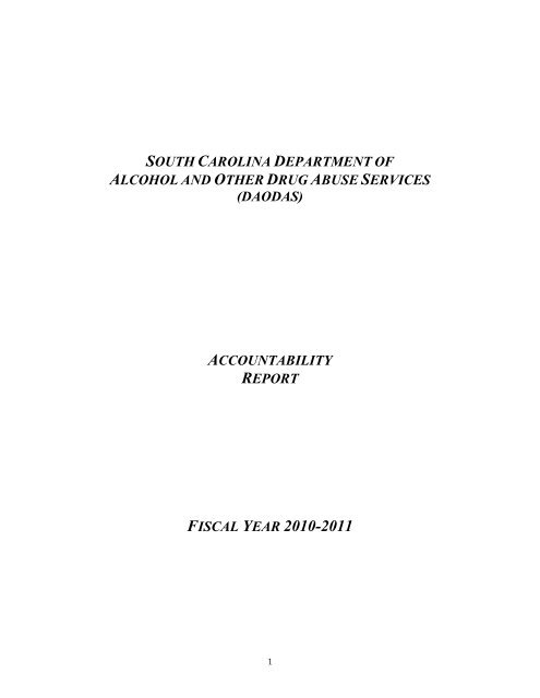 Sc Daodas South Carolina Department of Alcohol and Other Drug ... - DAODAS