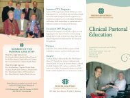 Clinical Pastoral Education - Phoebe Ministries