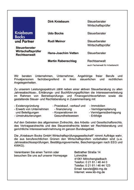 KTC Magazin 2011 - Korschenbroicher