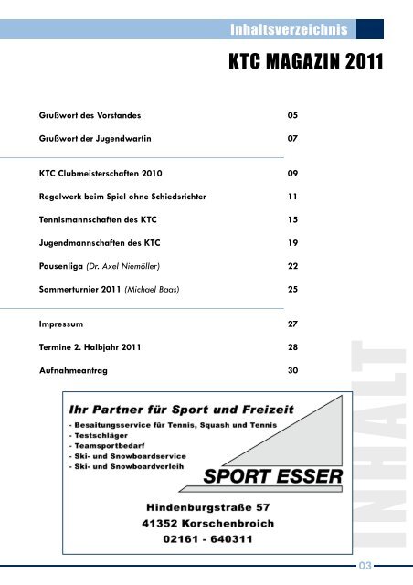 KTC Magazin 2011 - Korschenbroicher