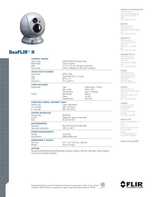SeaFLIR II - LTR 1001-108.indd - FLIR.com - FLIR Systems