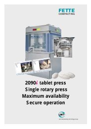 2090 tablet press Single rotary press Maximum availability ... - Bienfait