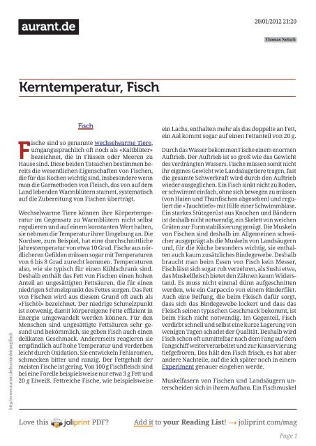 Kerntemperatur Fisch Aurant