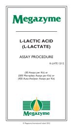 L-LACTIC ACID (L-LACTATE) - Megazyme