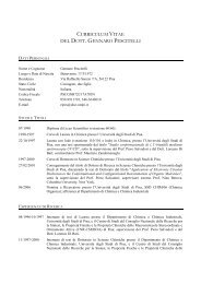 curriculum vitae del dott. gennaro pescitelli - Dipartimento di ...