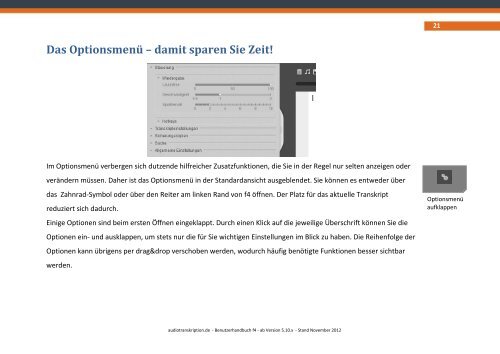 Handbuch f4 2012 - Stand Aug 2012 - Audiotranskription.de