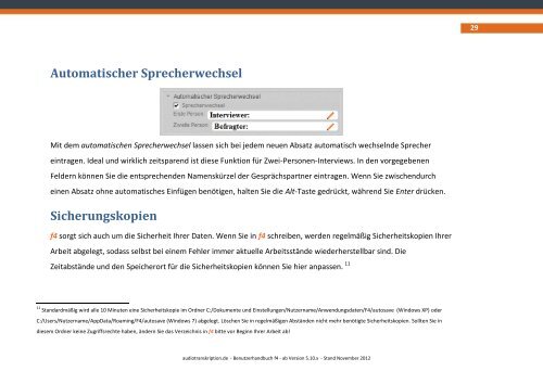 Handbuch f4 2012 - Stand Aug 2012 - Audiotranskription.de