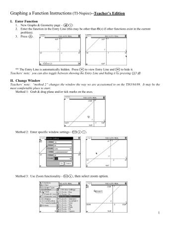 Graphing Instructions Teacher Notes