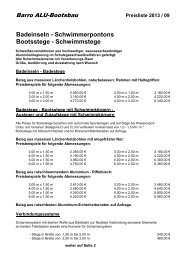 Preisliste Badeinseln und Schwimmstege - Hans Barro Aluminium ...