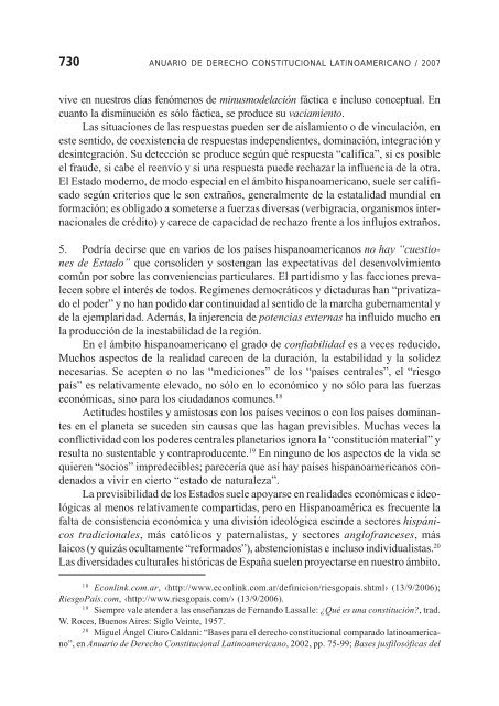 Anuario de Derecho Constitucional Latinoamericano 2007