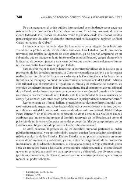 Anuario de Derecho Constitucional Latinoamericano 2007