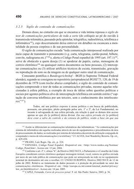 Anuario de Derecho Constitucional Latinoamericano 2007