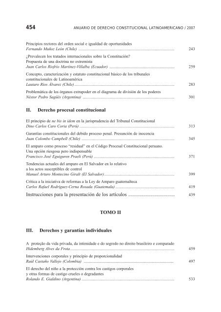 Anuario de Derecho Constitucional Latinoamericano 2007