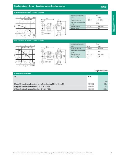 Wilo Cennik waÅ¼ny od 1.04.2011 - Saga