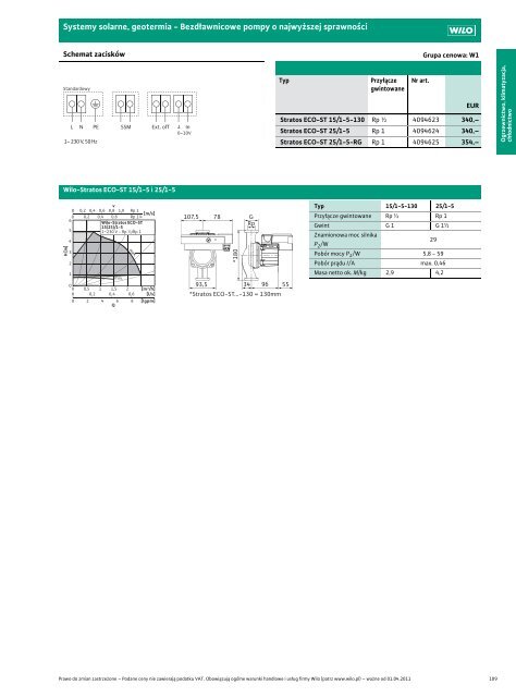 Wilo Cennik waÅ¼ny od 1.04.2011 - Saga