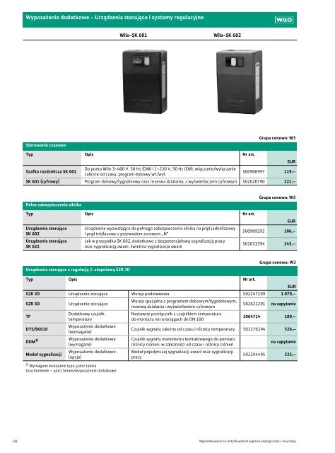 Wilo Cennik waÅ¼ny od 1.04.2011 - Saga