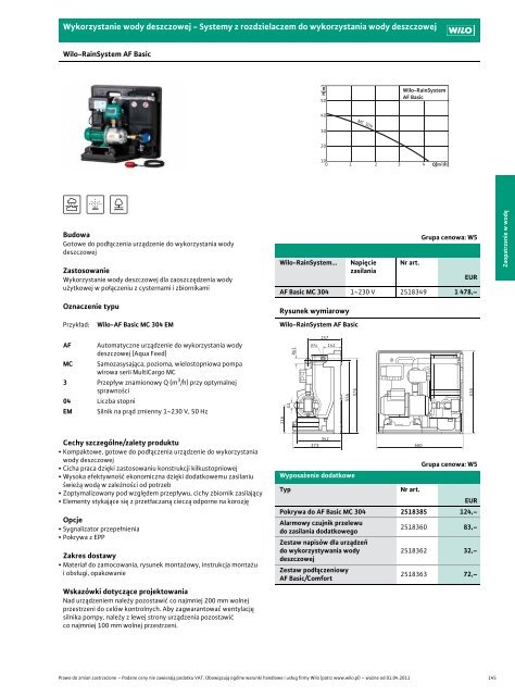 Wilo Cennik waÅ¼ny od 1.04.2011 - Saga