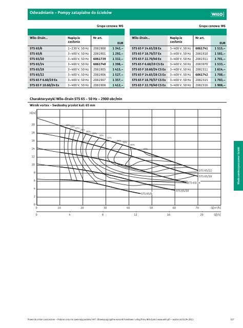 Wilo Cennik waÅ¼ny od 1.04.2011 - Saga