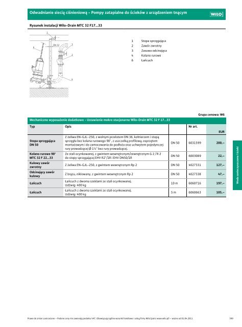 Wilo Cennik waÅ¼ny od 1.04.2011 - Saga
