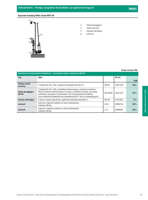 Wilo Cennik waÅ¼ny od 1.04.2011 - Saga