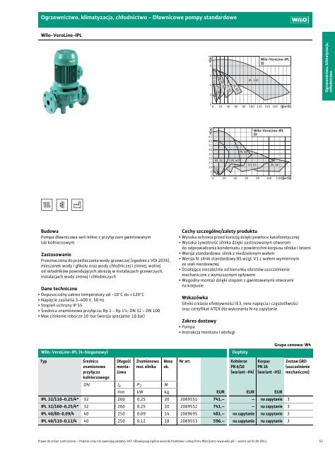 Wilo Cennik waÅ¼ny od 1.04.2011 - Saga