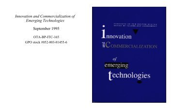 Innovation and Commercialization of Emerging Technologies