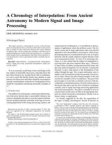 from ancient astronomy to modern signal and image processing
